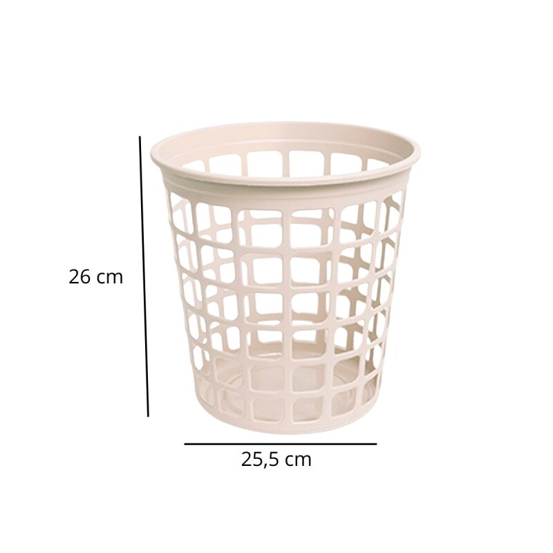 Cesto redondo para ropa 9 lts BEIGE