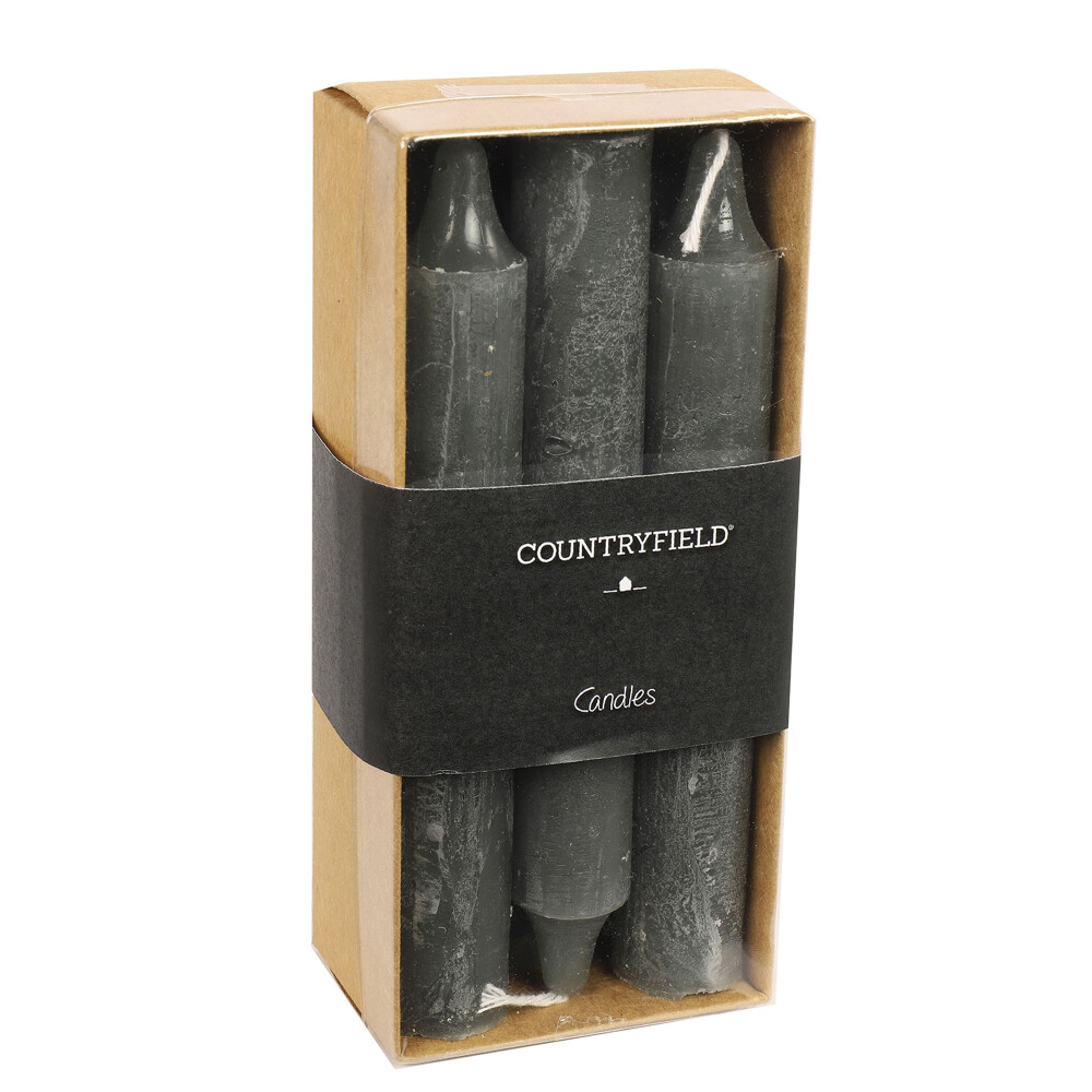 SET 6 VELAS CERA GRIS 14CM