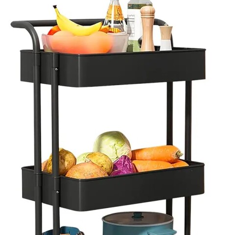 Carrito Carro Organizador Multiuso Con Ruedas Reforzado Color Negro