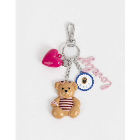 Llavero Y Charm Osito 3d Combinacion Multicolor