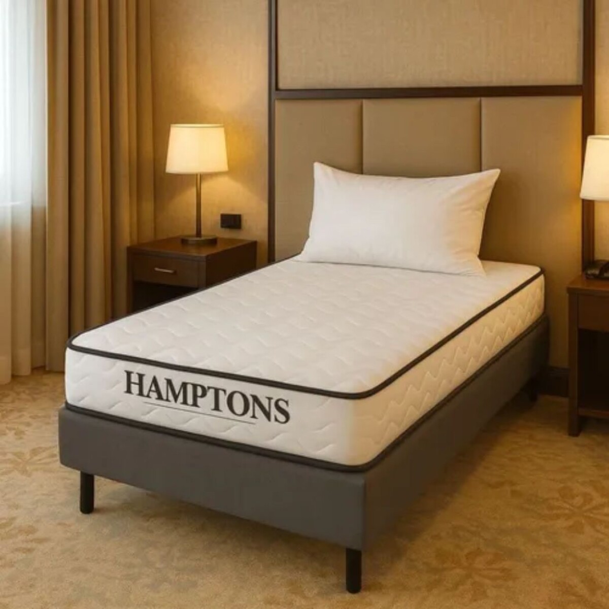 Sommier 1 Plaza Hamptons Memory Foam 80X185 - Gris 