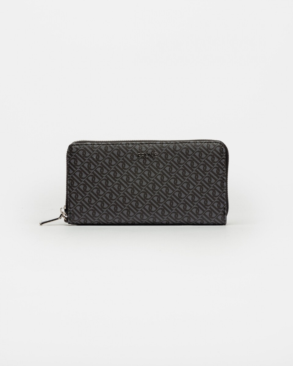 Billetera Monogram En Efecto Cuero Estampado - Negro 