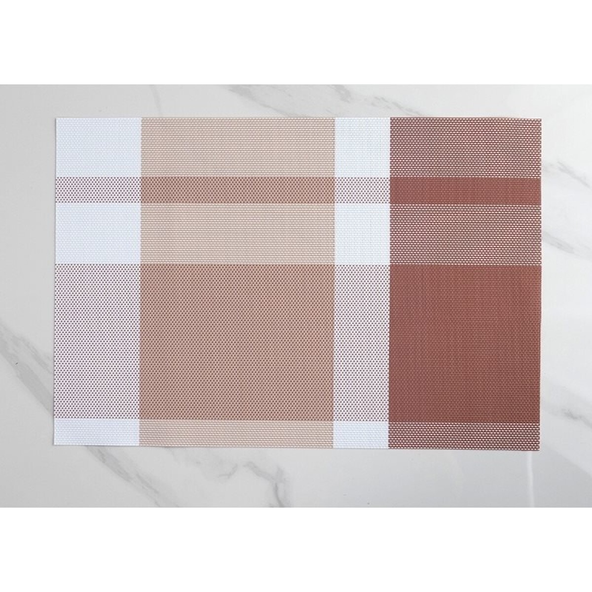 INDIVIDUAL PVC 45x30CM CUADROS TONOS ROJO 