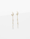 Aros Colgantes Largos Strass Aros Colgantes Con Cubic Zirconia. - Dorado