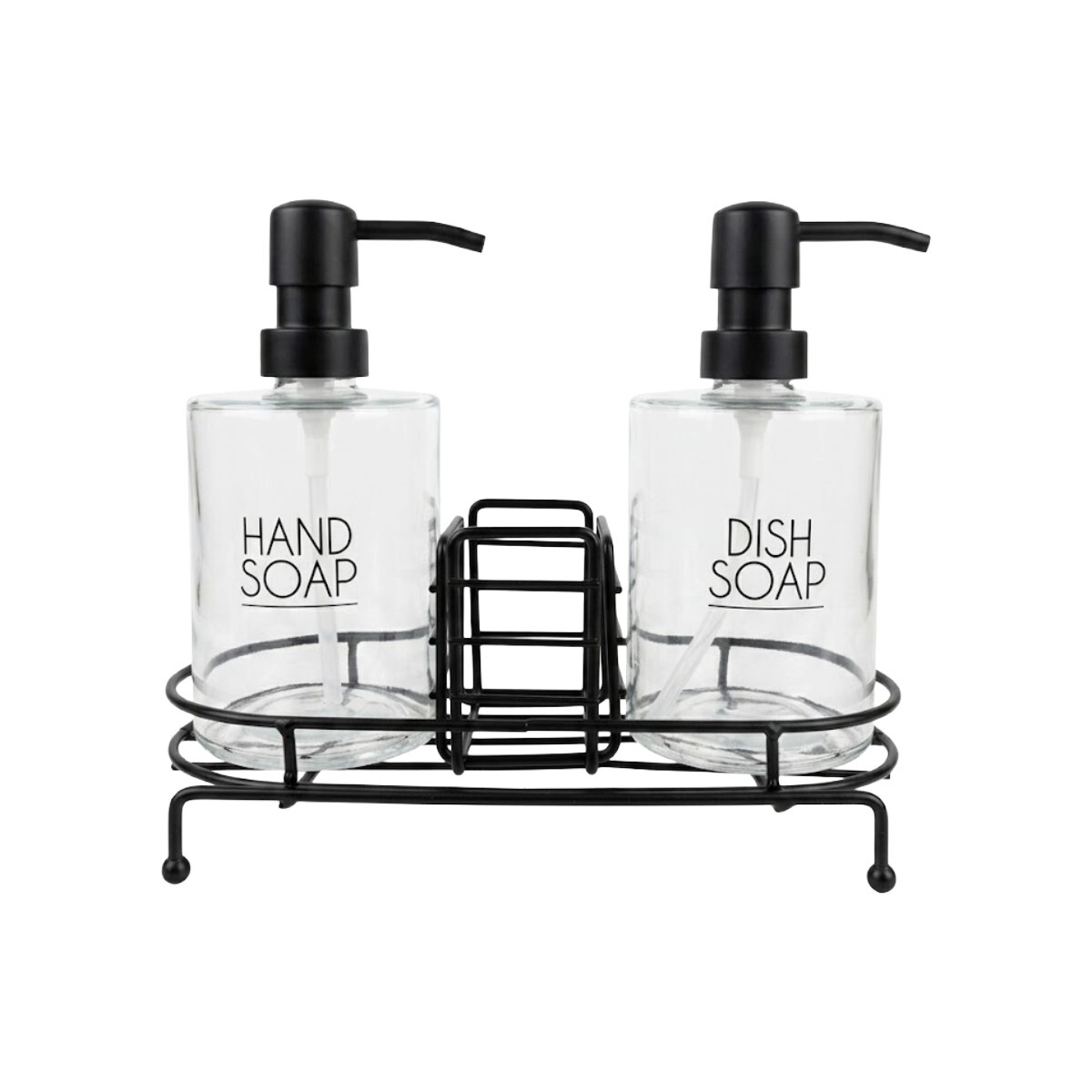 SET DISPENSADOR VIDRIO P/JABON 3PZAS 