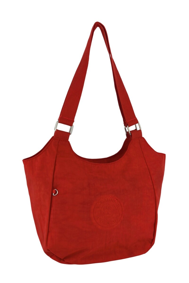 Bolso de Hombro en Tafeta Amasada Rojo