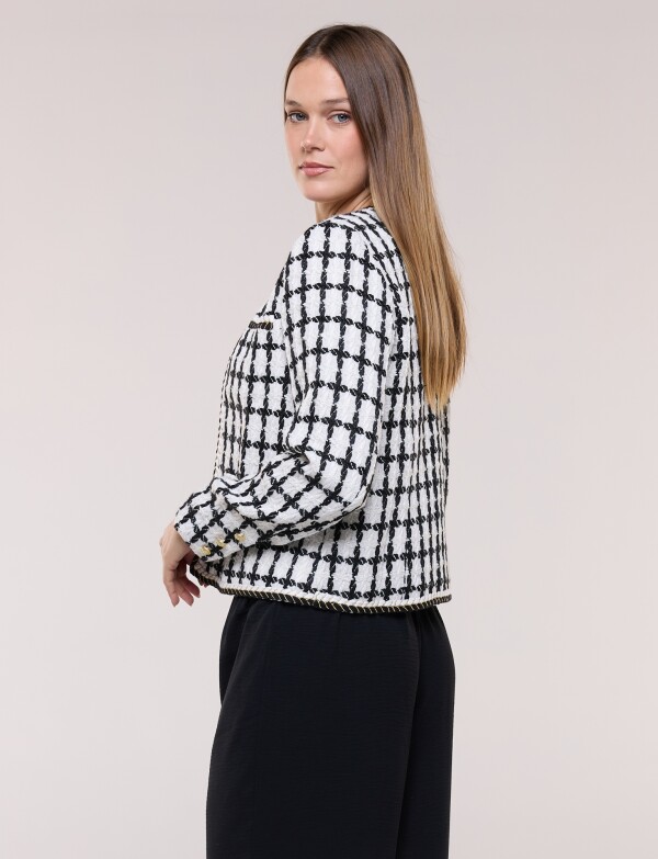 Chaqueta Boucle Tweed NEGRO/CRUDO