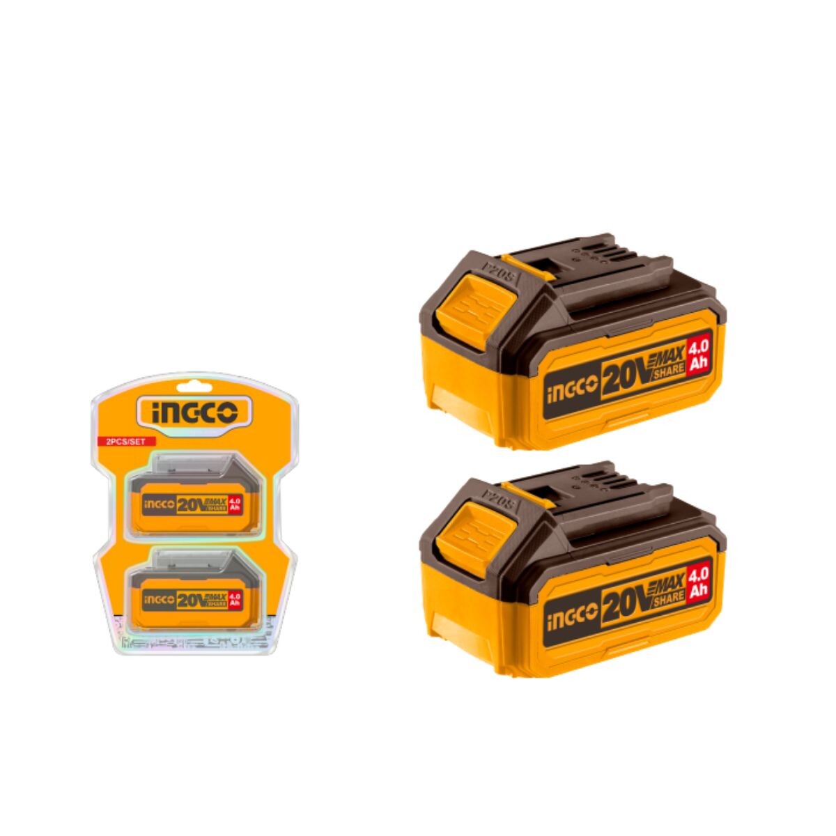 SET X 2 BATERIAS 4 AH 20V INGCO Set X 2 Baterias 4 Ah 20v Ingco