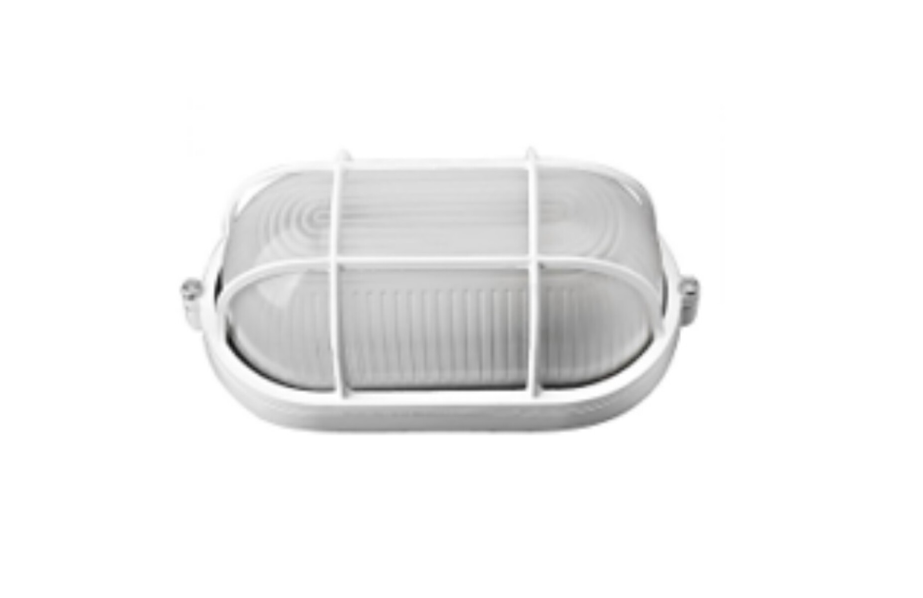 TORTUGA ALUMINIO OVALADA C/REJAS E27 BLANCA - NC 