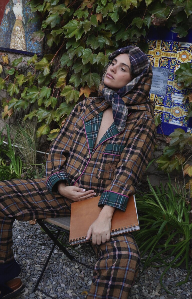 Sleepwalker Pijama Woman - Mostaza / Verde 