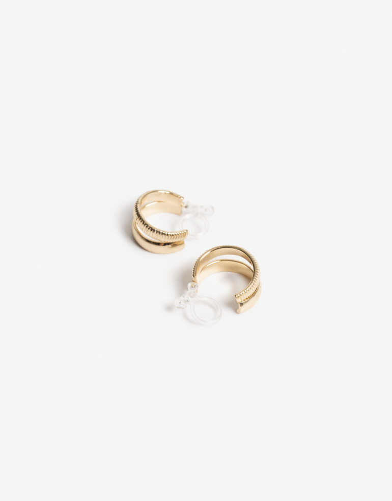 Aros Clips Metal Aros Clip Doble Argolla - Dorado