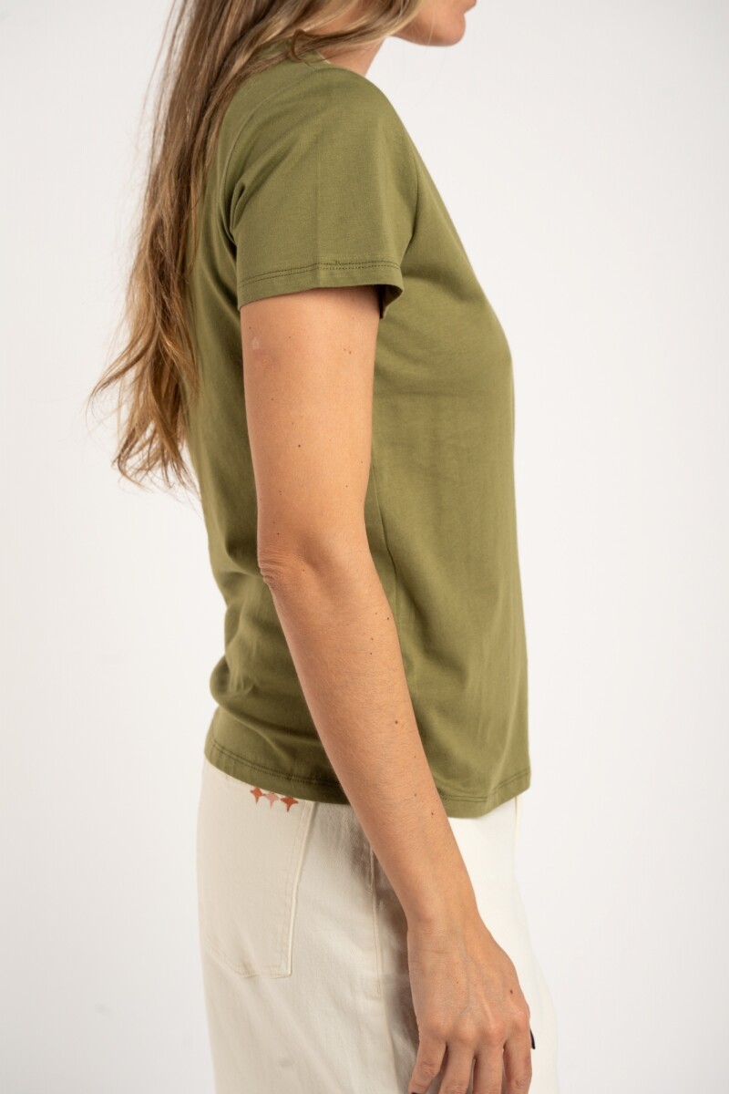 Remera Algodon Peinado Escote Lurex Safari