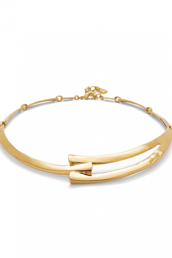COLLAR RIGIDO DE ALEACIÓN DE METALES BAÑADA EN ORO DE 18K Colgante
