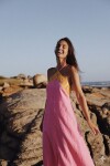 Kerchieff Dress Largo Rosa