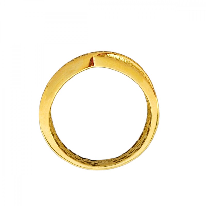 Anillo Cruzado Brillante -Oro bajo-Piedra Zirconia-AN8234 conpiedra