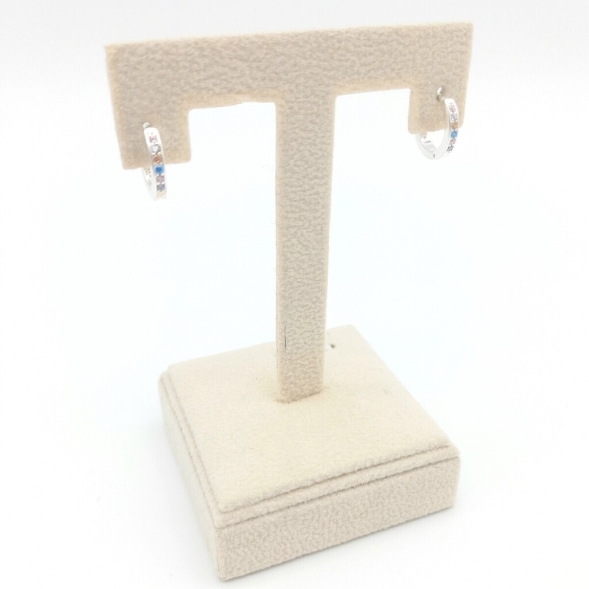 Aros de Plata 925 Circonias - Diámetro 1.2 cm 