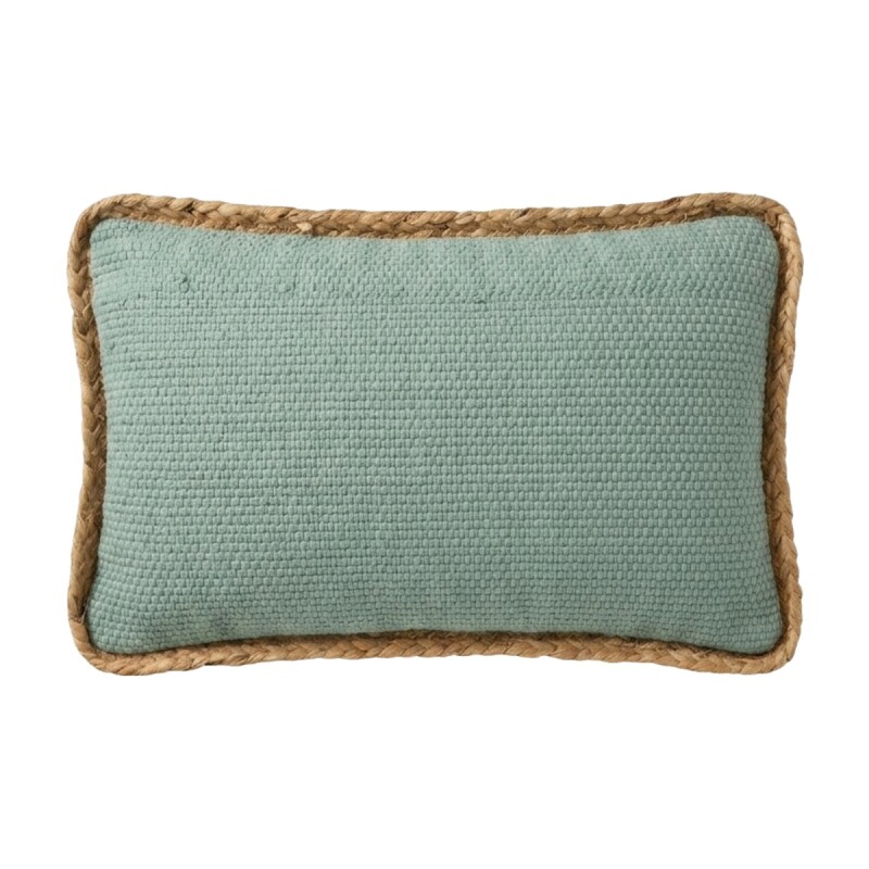 COJIN RECT VERDE C/BORDE YUTE 30X50CM Unica