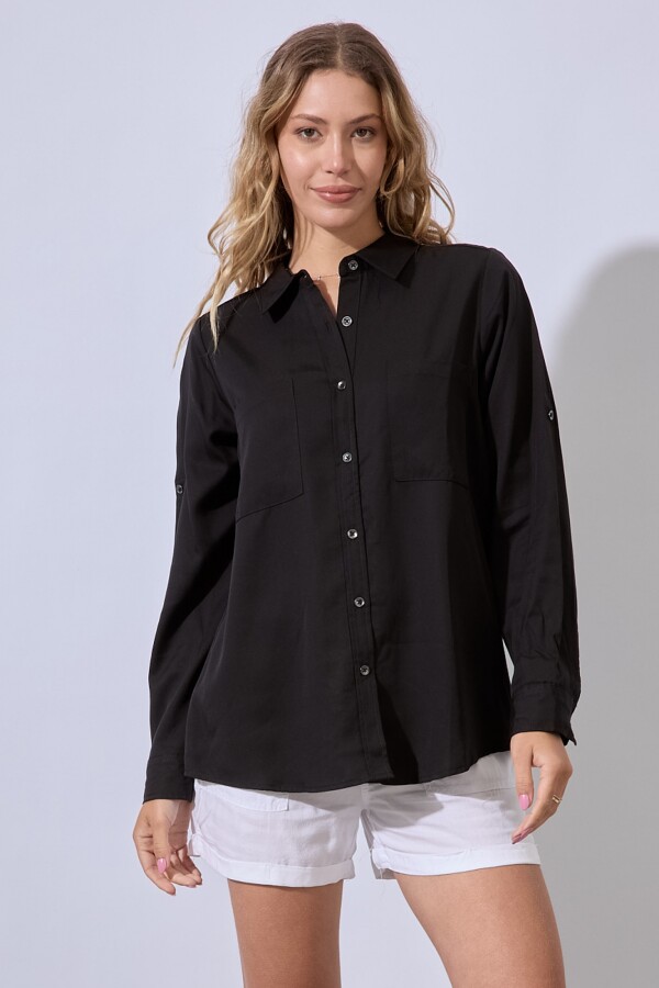 Camisa Bolsillos NEGRO