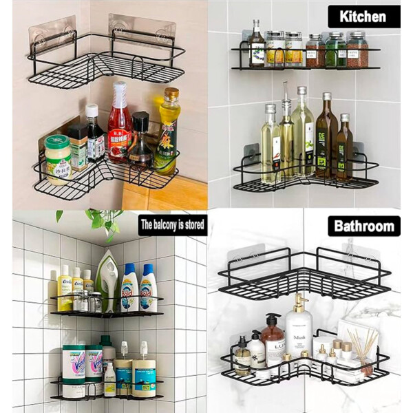 Estante Organizador Esquinero Metalico Adhesivo Ducha Cocina Estante Organizador Esquinero Metalico Adhesivo Ducha Cocina