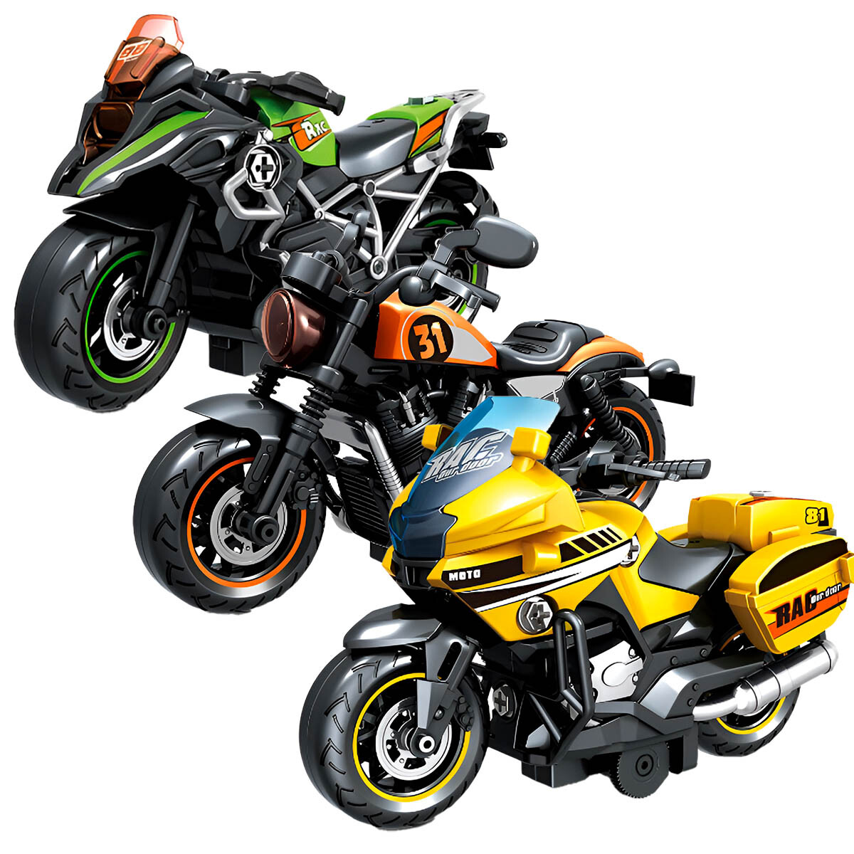 Set X3 Motos Juguetes Desarmables + Herramientas - Jug023018-m 