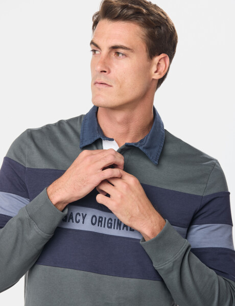 REMERA POLO RAYADA Verde