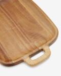 Tabla de servir pequeña Sardis de madera de acacia FSC 100% y ratán
