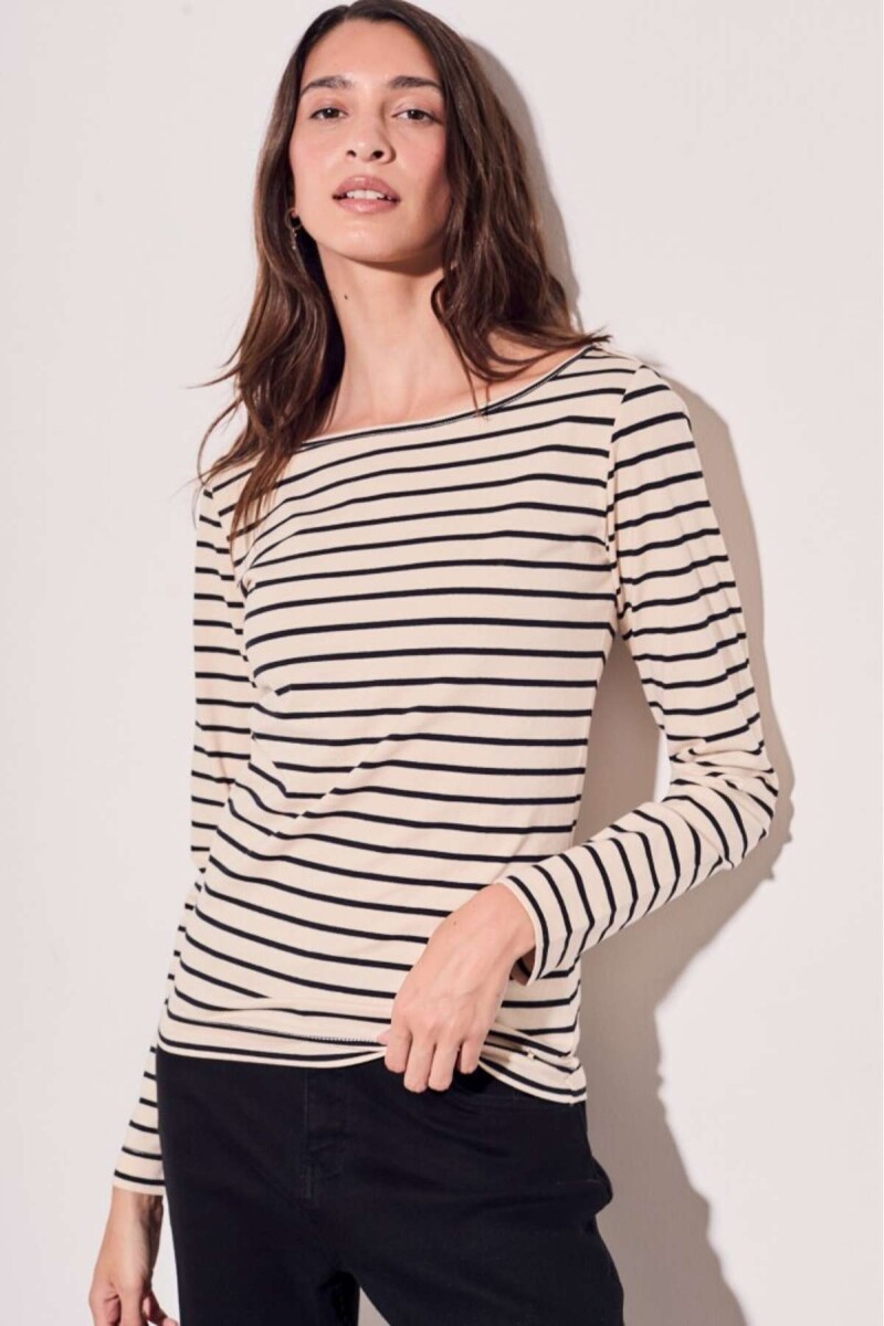 Remera Algodón Elastno - Nácar 