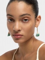 Pendientes Barra Con Piedras verde