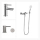 JUEGOS DE GRIFERIA LAVATORIO SATINADO-CEPILLADO RIONE GRIS-BRUSHED NICKEL