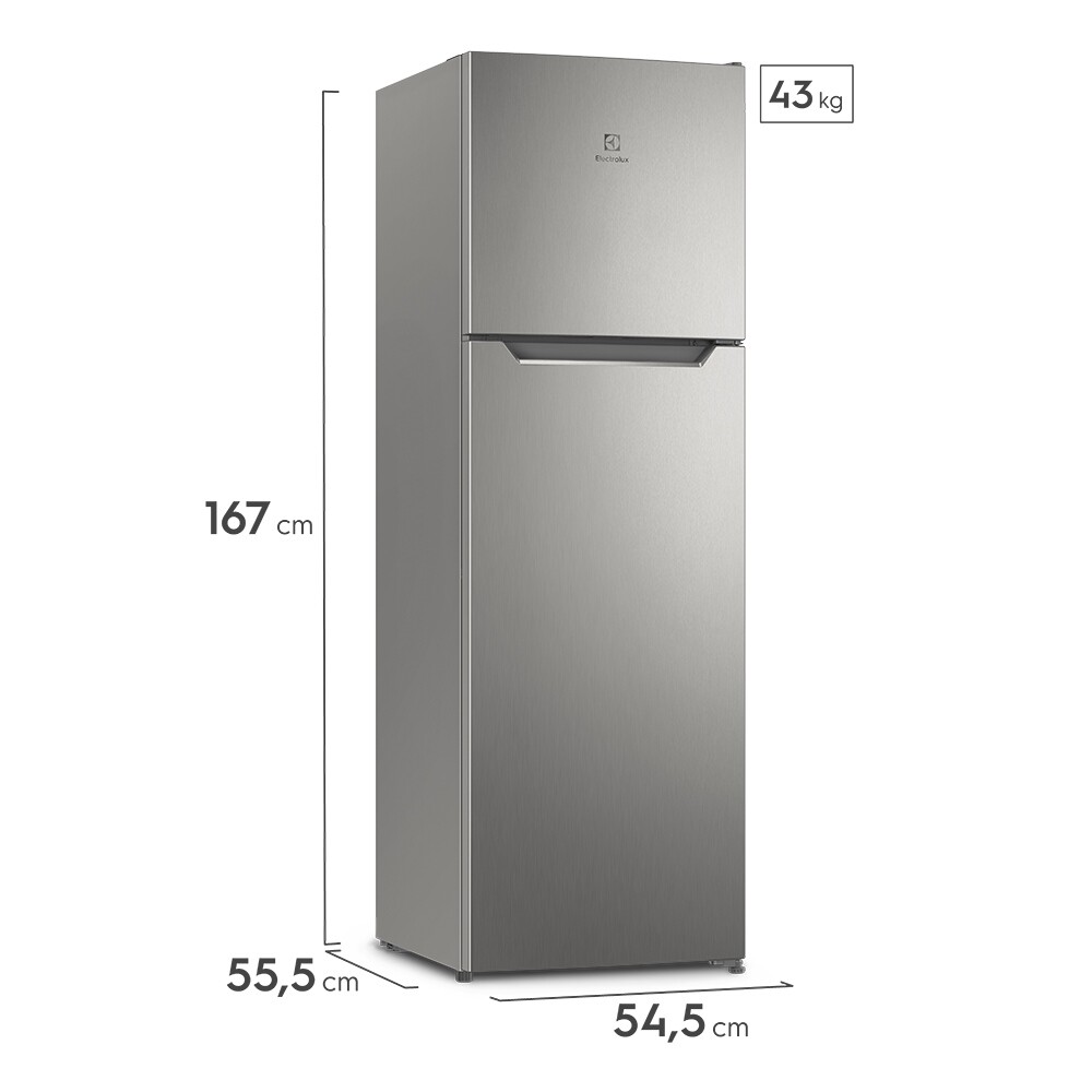 Refrigerador Frío Seco 262 Lts Inox S/D INVERTER Gris
