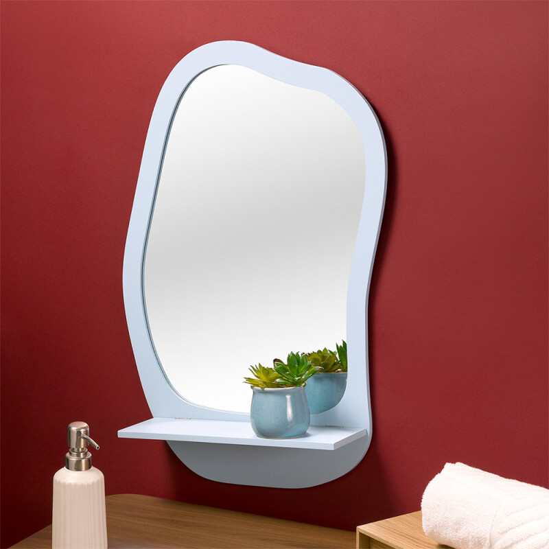 Espejo decorativo con estante Celeste