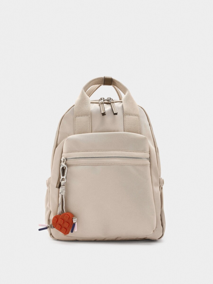 Mochila De Nylon Con Colgante De Corazón crudo