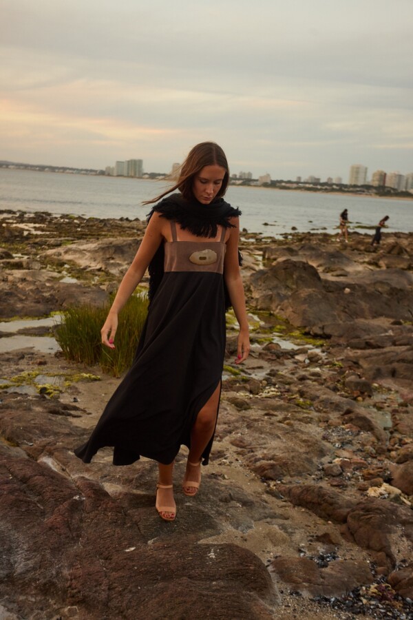 Fajón de Nácar Dress Chocolate / Negro