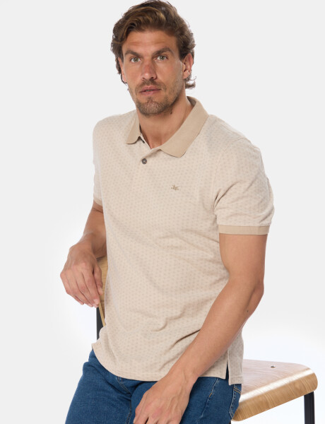 REMERA POLO ESTAMPADA Beige