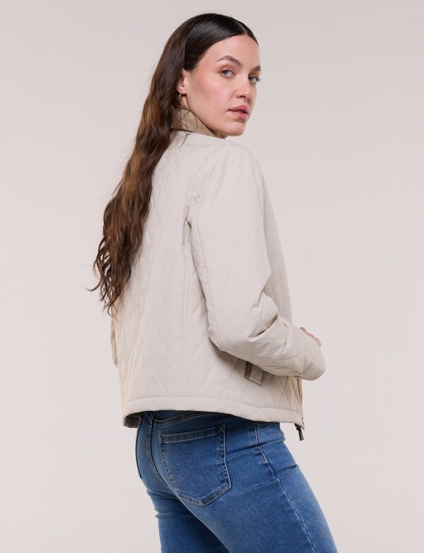 Campera Capitoneada Combinada BEIGE CLARO