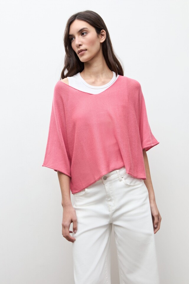 Sweater oversized rosado melange