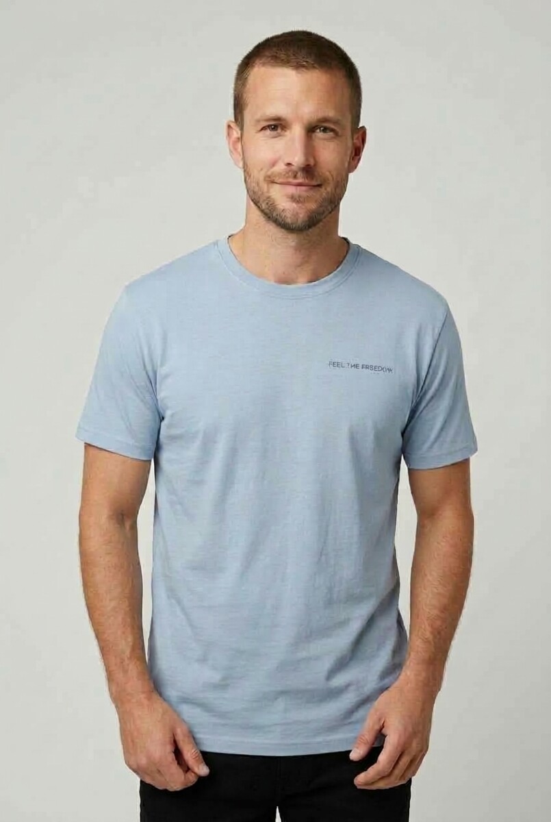 Remera m/c estampada Making Waves - Azul piedra 