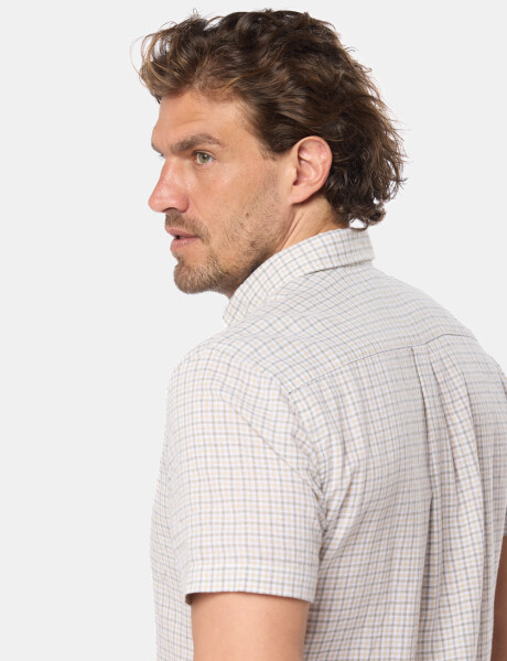 CAMISA DE LINO A CUADROS Verde