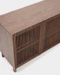 Aparador Beyla 4 puertas de chapa y madera maciza de fresno con acabado tono nogal 180 x 71,5 cm Aparador Beyla 4 puertas de chapa y madera maciza de fresno con acabado tono nogal 180 x 71,5 cm