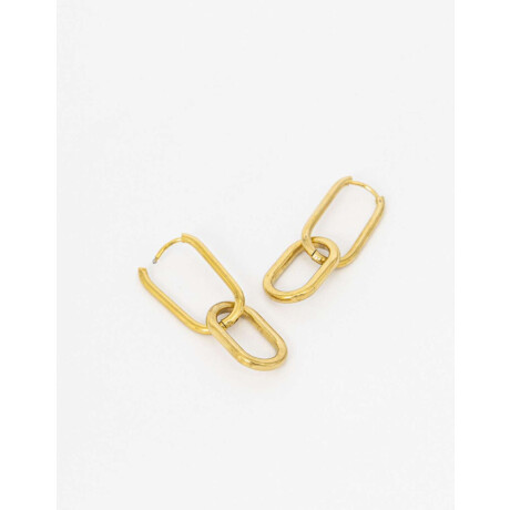 Aros Cortos Eslabones Acero Dorado