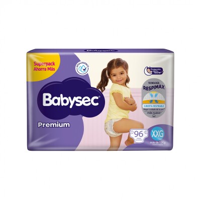 Pañales Babysec Premium Talle Xxg 96 Uds. Pañales Babysec Premium Talle Xxg 96 Uds.