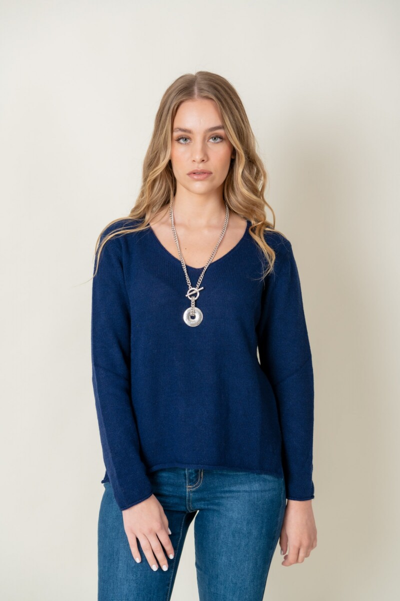 Sweater lana liso - Azul Marino 