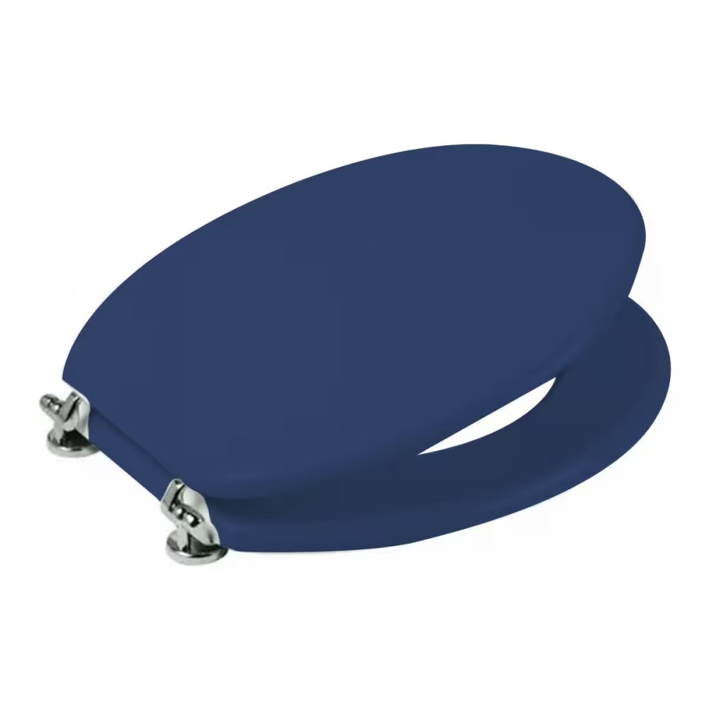 Tapa inodoro azul en MDF con herraje metálico Tapa Inodoro Azul En Mdf Con Herraje Metálico