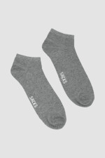 Medias ciclista de algodón lisas Gris melange