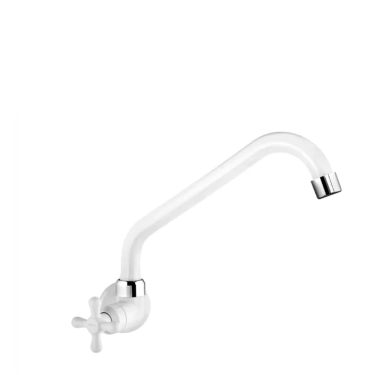 Grifo Unitario De Cocina De Pared Pico Largo Marujá Blanca 