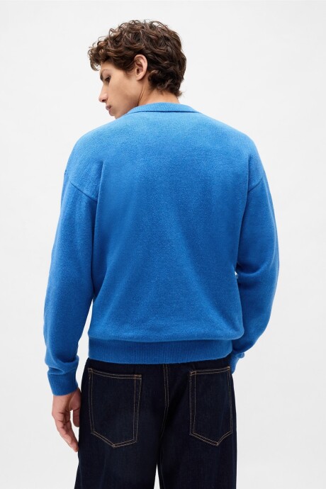 Buzo Tipo Polo Cashsoft Hombre Blue