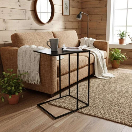 Mesa Auxiliar 40X30X58Cm Metal Negro