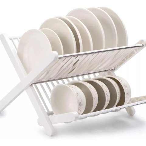 Escurridor De Platos 2 Niveles De Metal Escurre Platos Color Blanco