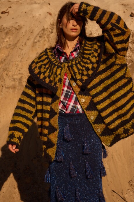 Eclectic Sweater Mostaza / Azul Marino