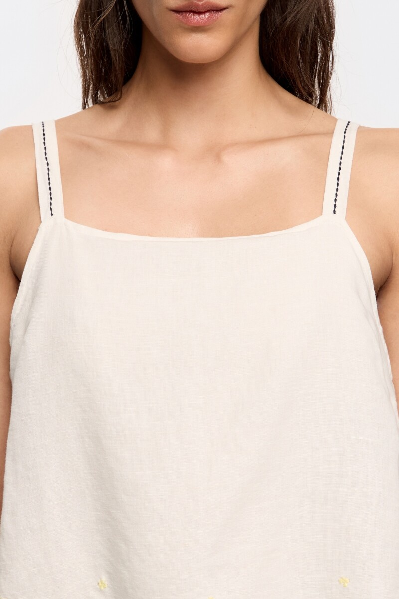 VESTIDO SUPERPUESTO Crema